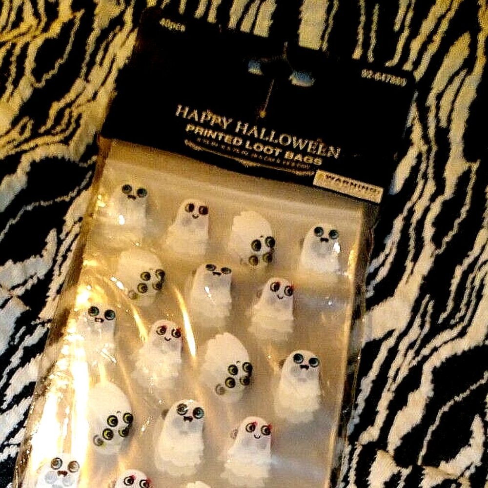 40 pcs Happy Halloween ghost Loot Bags Zip-Seal 5.75"x3.75" - Picture 4 of 6
